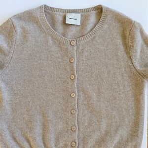 Reformation Clara medium weight cashmere cardigan sweater.